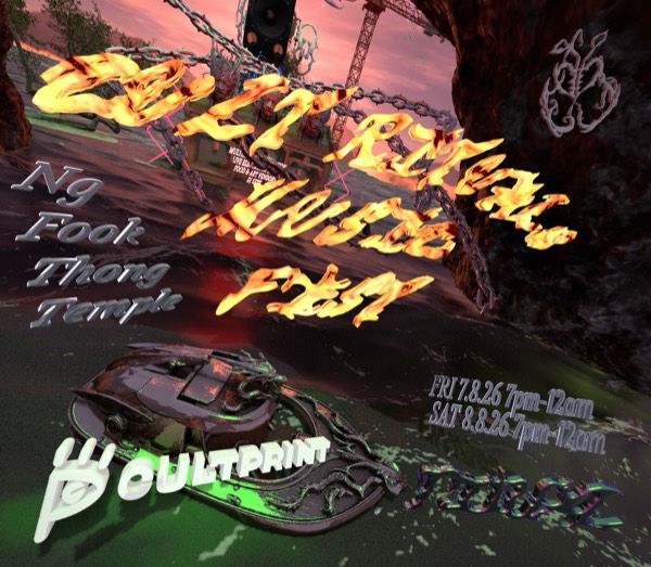 Cult Rituals Music Fest poster — Ng Fook Thong Temple, 7–8 Aug 2026